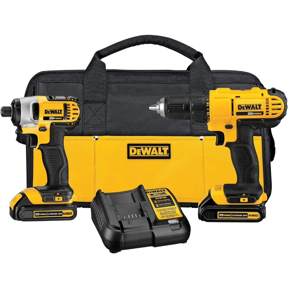 DEWALT 20V Max Cordless Drill and Driver Kit with 21-Piece Titanium Bit Set and Pilot Point Technology