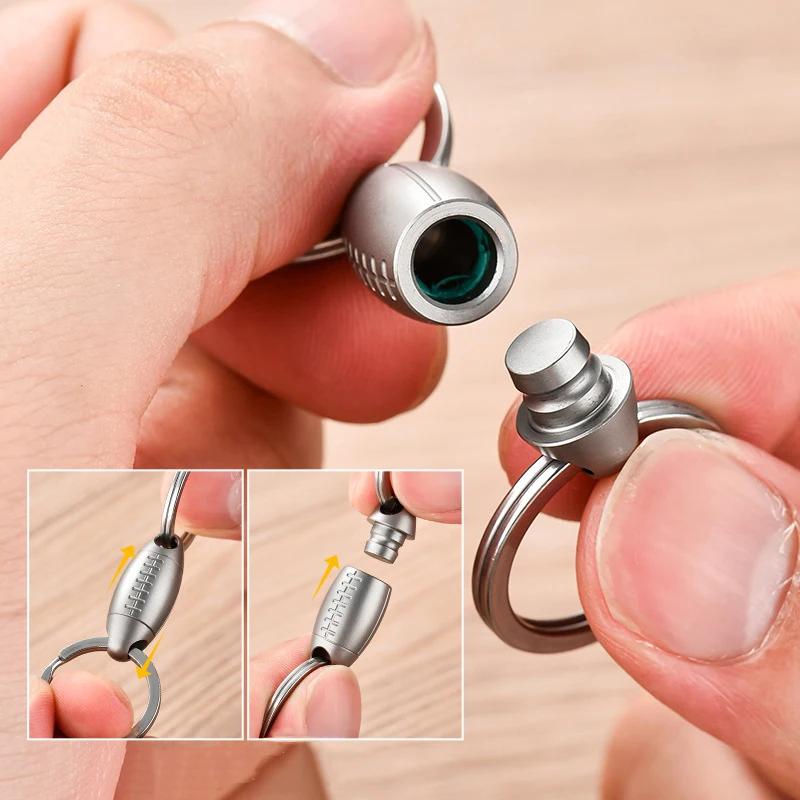 Titanium Alloy Rugby Keychain-360° Rotating Car Key Holder With Waist Clip, Detachable EDC Outdoor Accessories For Men