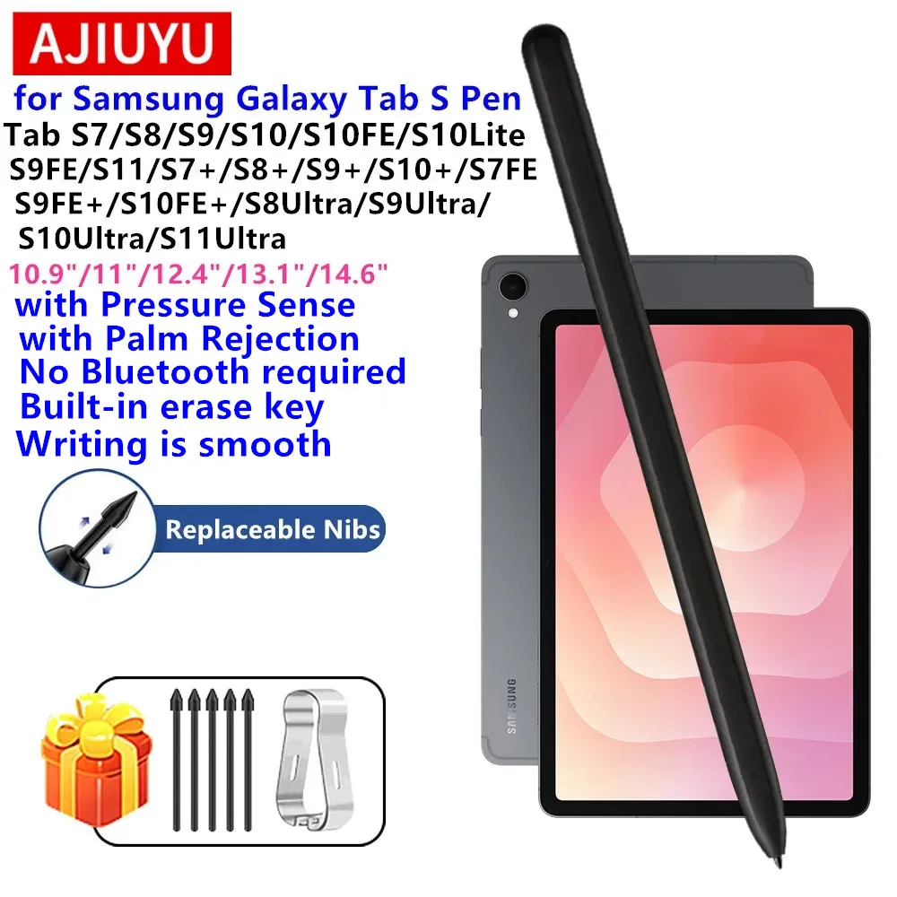 

Стилус для Samsung Galaxy Tab S с ластиком и функцией Palm Rejection для Galaxy Tab S11, S11 Ultra, S10 Lite, S9 FE, S7, S8. Сенсорный стилус-карандаш.