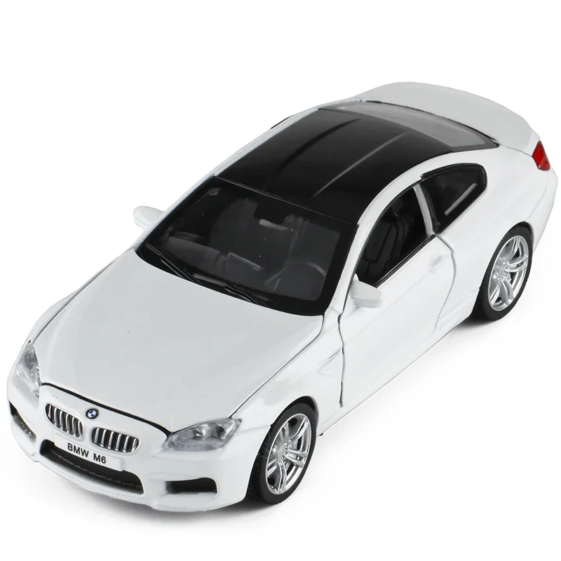 1:32 Simulation Bmw M6 Alloy Car Metal Door Coupe Model Sound And Light Pull Back Toy Car Model Collection Decoration Boy Gift