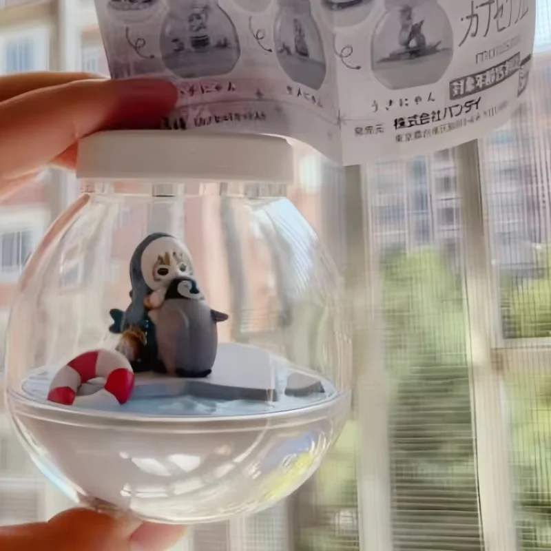 Genuino Bandai Mofusand Bottiglia Scena Ornamenti Gashapon Capsule Action Anime Figure Modello da collezione Doll Toys Regalo di Natale