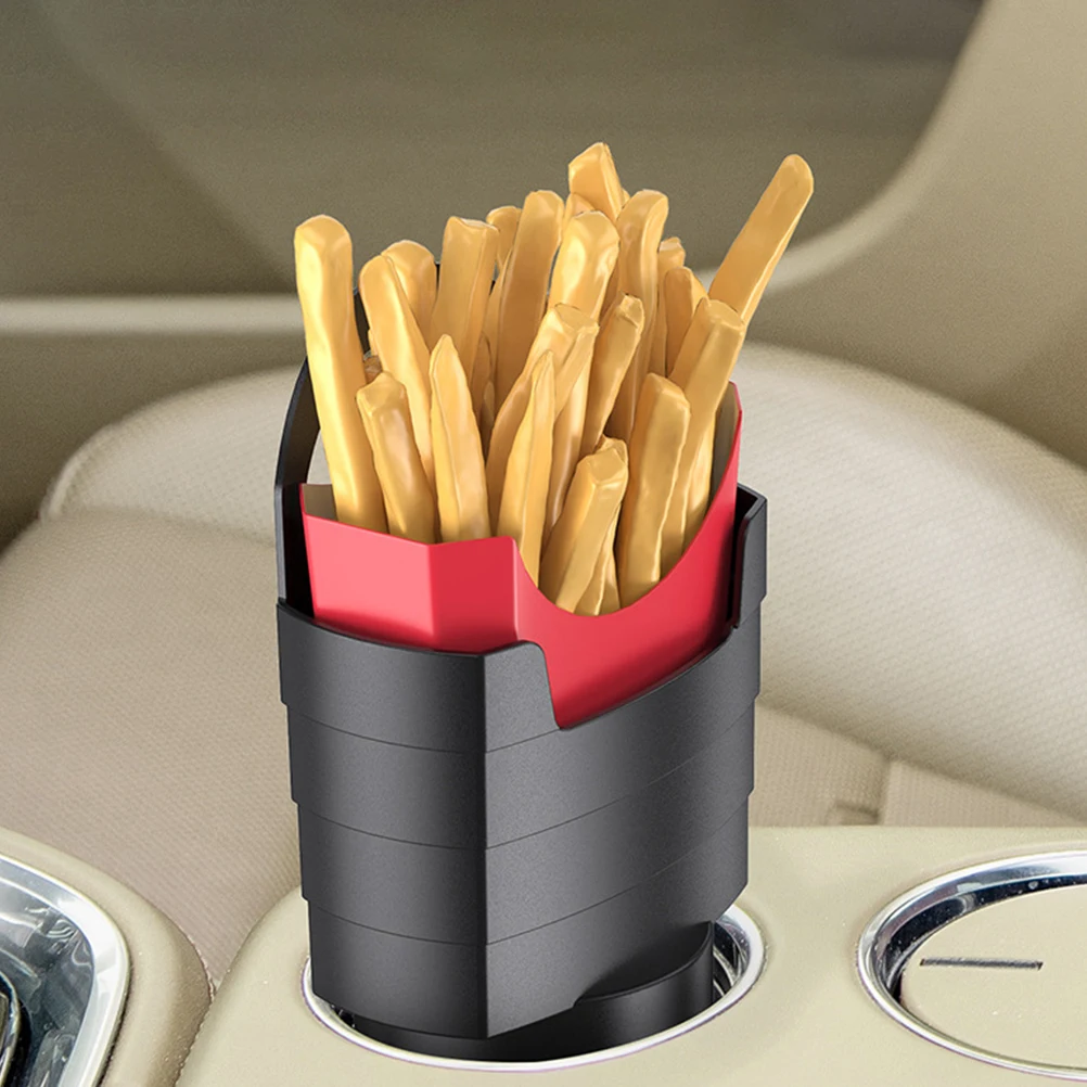 

2pcs Cup Holder French Fry Storage Phone French Fry Cup Holders Stand Durable Abs Material Car Accessories Fast Food Holder