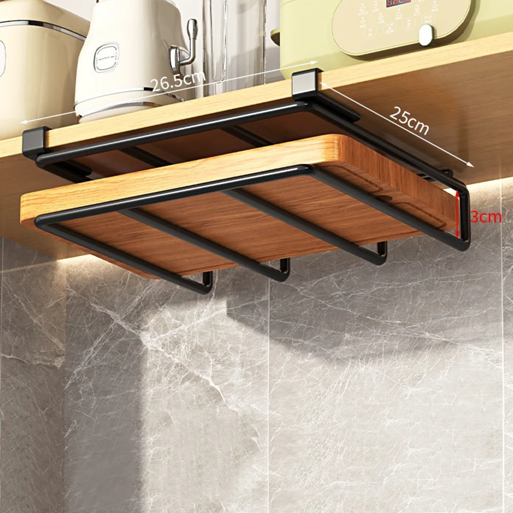 Stainless Steel Perforated Kitchen Hanging Cabinet Cutting Board Hanging Rack Paper Towel Rack Pot Cover Storage