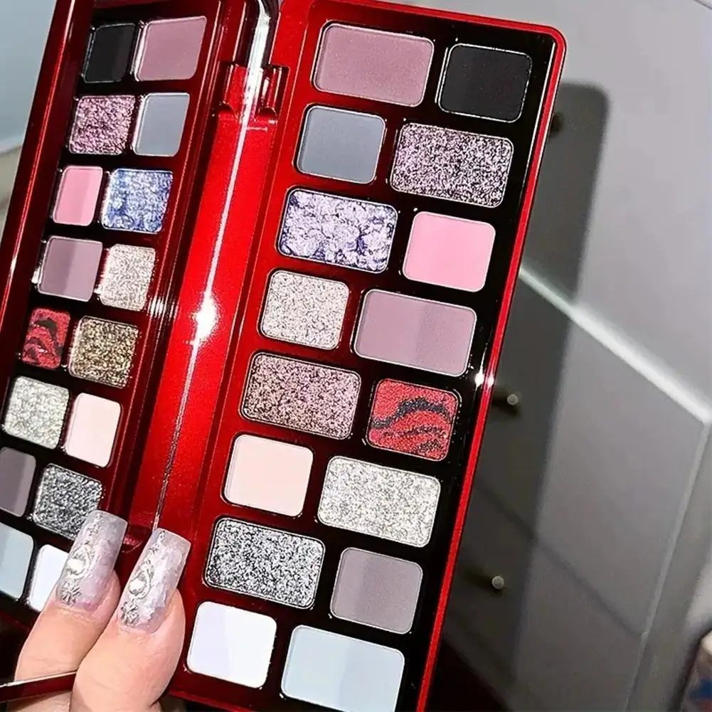Sexy Rose Wine Brown Glitter Eyeshadow Saturation Soft Matte Grey Pink 16 Color Eye Shadow Makeup Palette Eye Contour Makeup