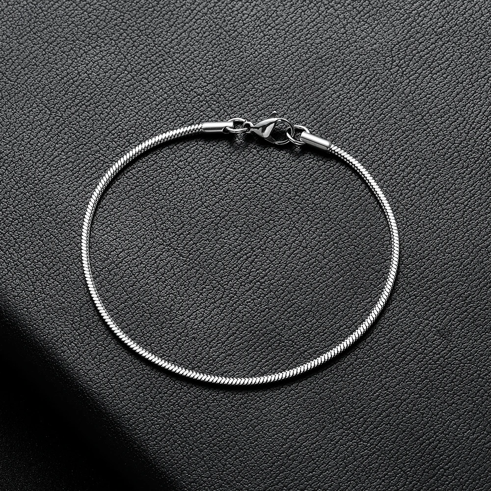 New Arrival Width 2MM 316L Stainless Steel Square Snake Chain Bracelet Fashion Party Gifts Jewelry for Men and Women 18/20CM