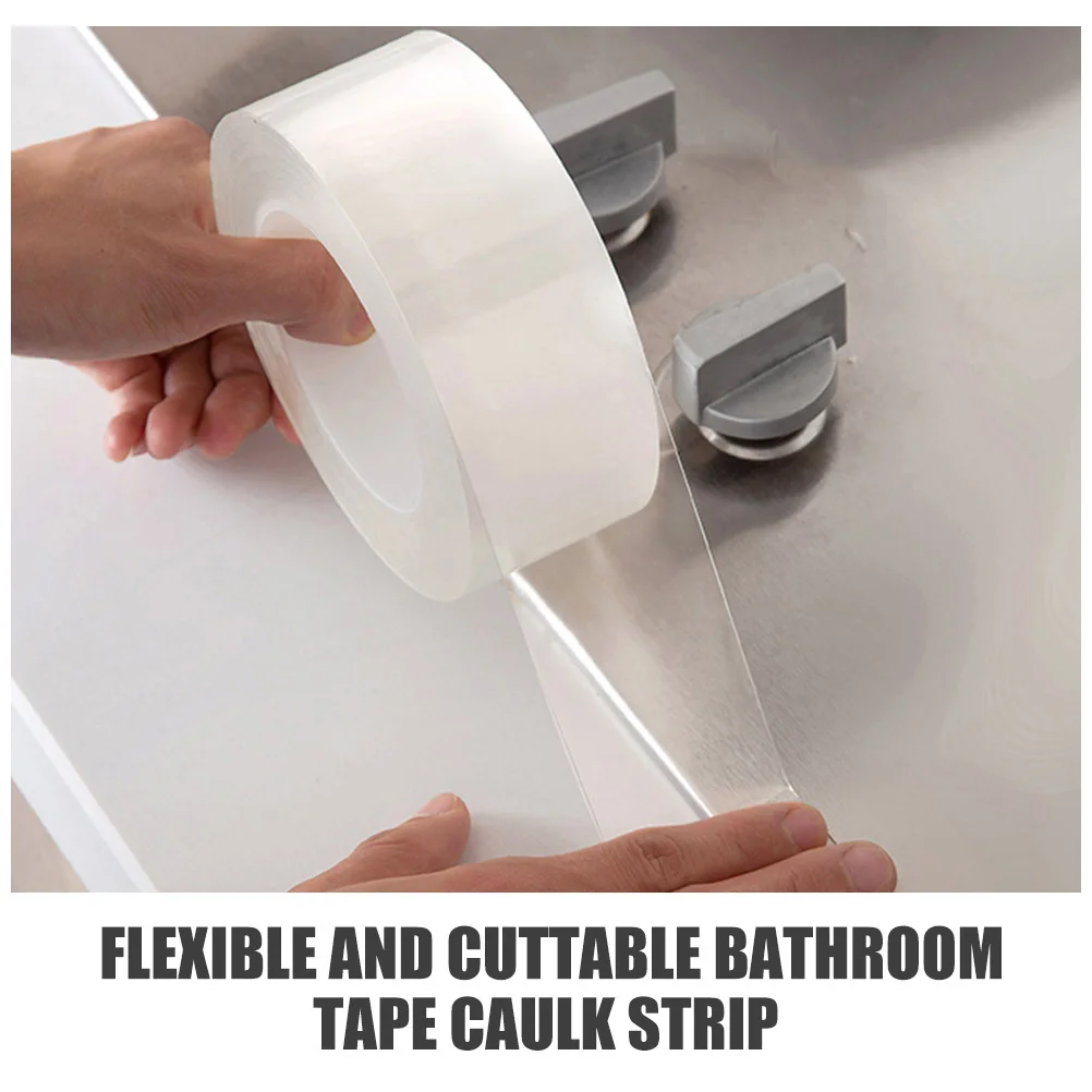 1 rolo tira de calafetagem à prova dwaterproof água do banheiro auto adesivo banheira pia parede costura fita vedação flexível fácil aplicar prateleira forro