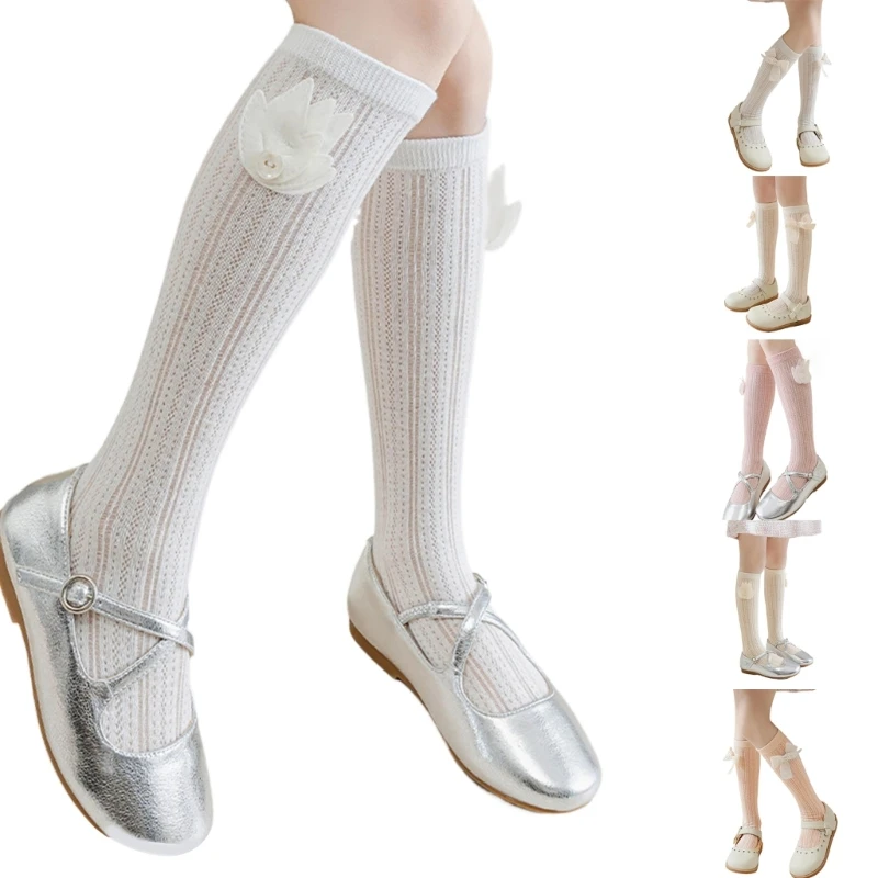 

Breathable Cotton Thigh High Socks Little Girl Knee High Socks Fashion Stockings N84E