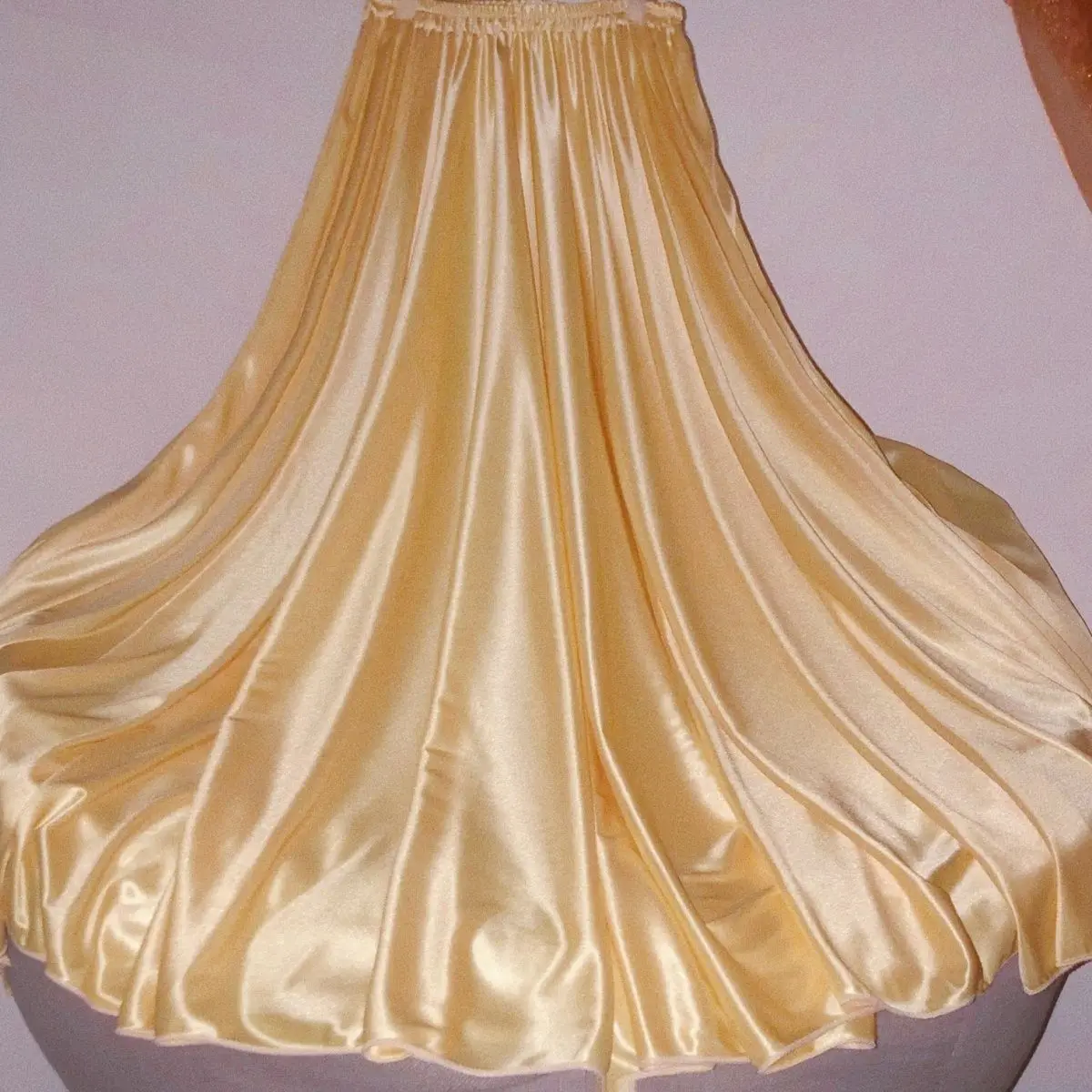 

40-65kg Summer Glossy Satin Silk Long Skirt Sexy Women High Waist Skirt Pleated Bottoms