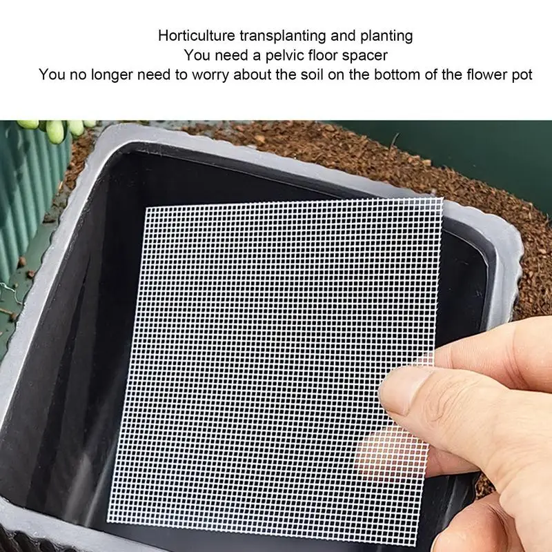 Mesh Pads For Planter Pots 20X Potting Bonsai Bottom Grid Mat Square Bonsai Pot Bottom Grid Mat Sturdy Plant Drainage Mat For