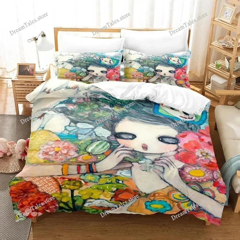

Anime Aya Takano Bedding Set Boys Girls Twin Queen Size Duvet Cover Pillowcase Bed Kids Adult Fashion Home Textileextile