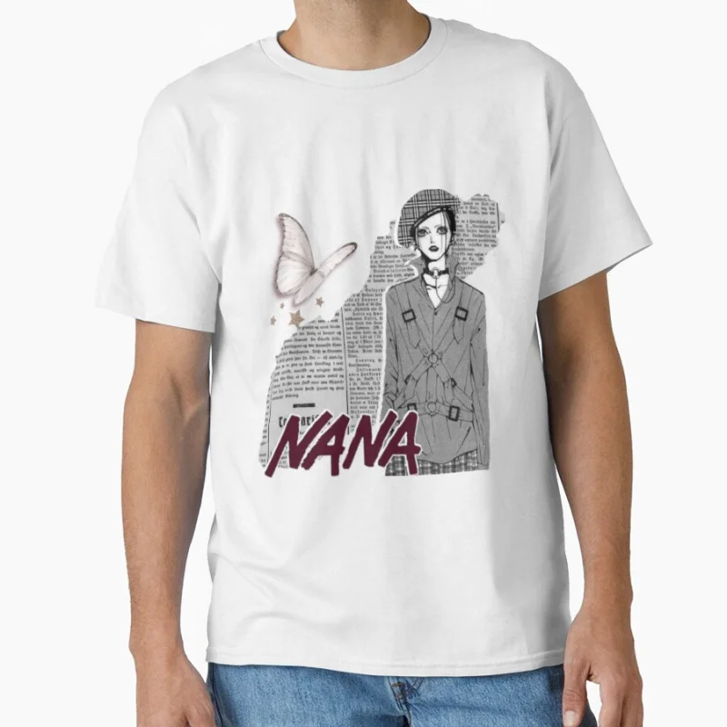 

Nana Osaki Stamp The Black Stones Punk Band Anime T shirt for man Large size Tops Manga Graphic Print Y2k Clothes Cartoon Tee