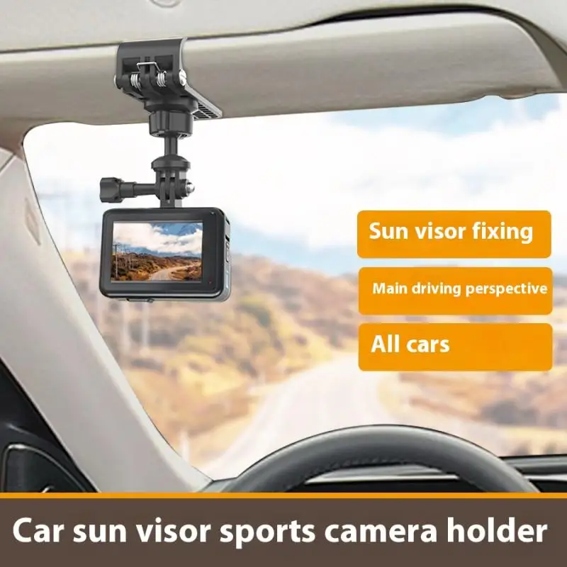 Car Sun Visor Action Camera Mount Bracket 1/4 Inch Adjustment Car Camera Mount For Insta360 Expansion Adapter Mount