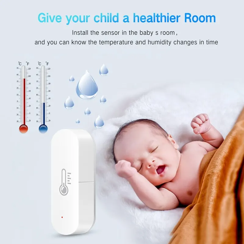 Tuya WiFi Smart Temperature And Humidity Sensor APP Remote Monitor For Smart Home Var SmartLife Work With Alexa Google Assistant