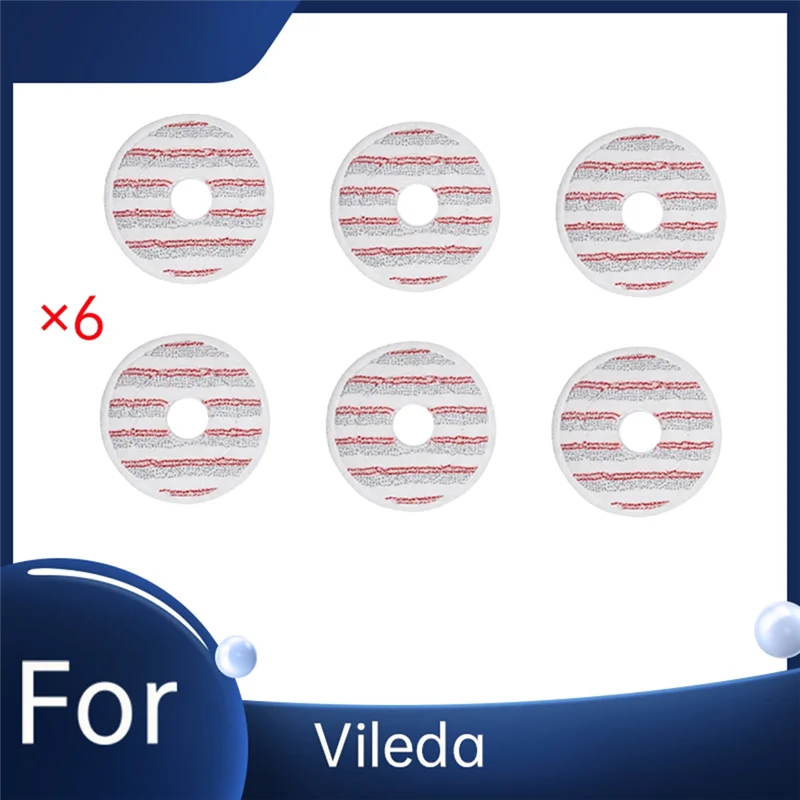 أجهزة الطبخ 6 قطع من عبوات رأس ممسحة الأرضية الحمراء لملحقات الممسحة Vileda Clean Spin، القابلة للغسل وإعادة الاستخدام