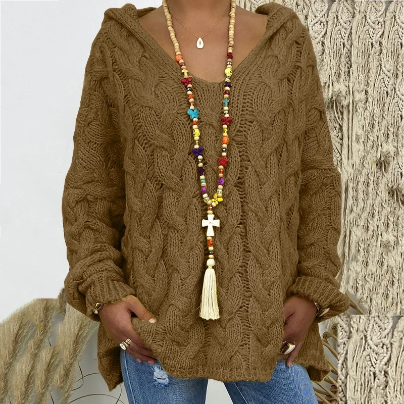 20 Colors Women Loose Twist Knot Knitted Sweaters Autumn Winter Female Knitwear Hoodie Pullover Coats XXBLH-1058 3 20 Colors Women Loose Twist Knot Knitted Sweaters Autumn Winter Female Knitwear Hoodie Pullover Coats XXBLH-1058 3