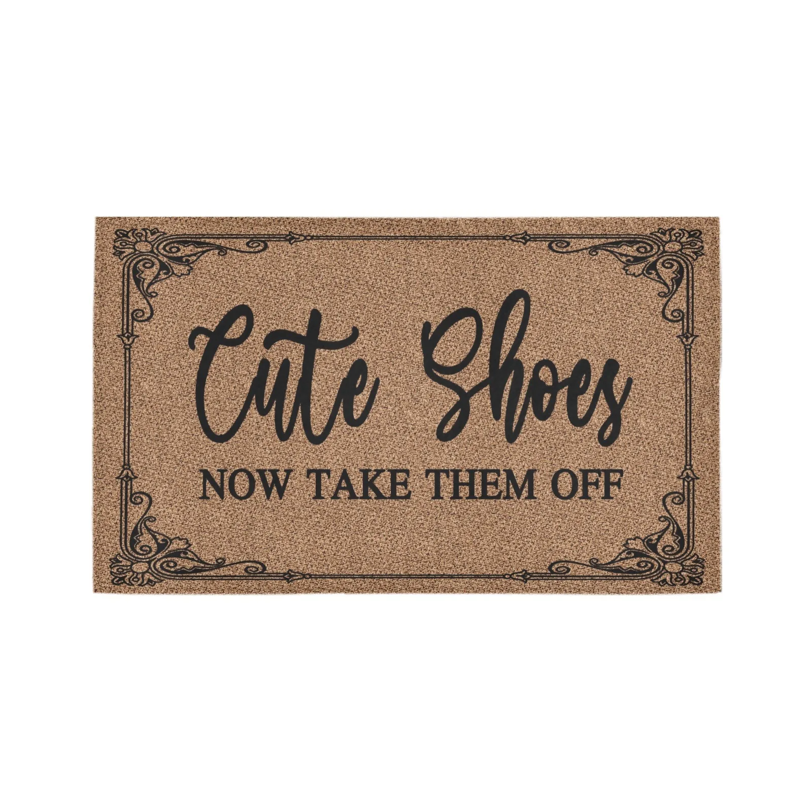 Cute Shoe Now Take Them Off Door Mat,Non-Slip Rubber Floor Mat,Housewarming Welcome Mat for Outdoor Entryway,Kitchen Bath Rug