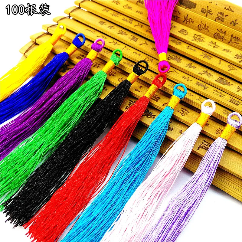 

100pcs Nylon small ring whisker DIY handicraft material hanging ear ancient wind hanging bookmark tassels