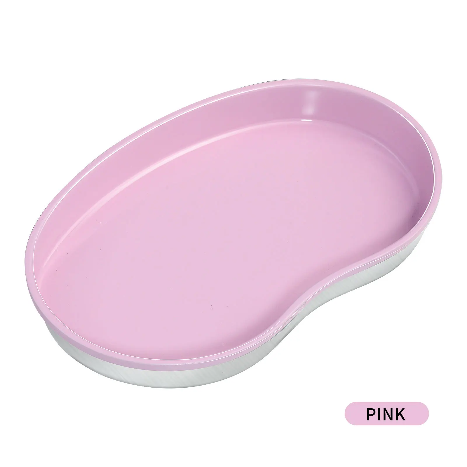 1Pcs Pink Stainless Steel Cosmetic Storage Tray Nail Art Equipment Plate Tools Dental&False Nails Nail Decorations Display Tray