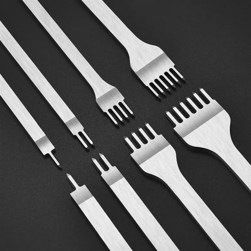1/2/4/6 Löcher Gabel Reihen locher DIY Leder handwerk Werkzeuge Hand Piercing Nähte Stanz werkzeug Leder Reihen loch Stanz werkzeug