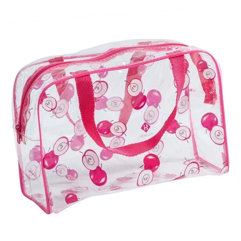 FUDEAM Dot Women Storage Bag Toiletries Organize Waterproof PVC Cosmetic Bag Portable Transparent MakeUp Bag Female Wash Bag