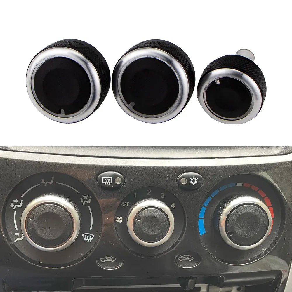 For Mitsubishi Triton 2006 - 2014 AC Knobs Air Conditioning Knob Heat Control Switch 3Pcs/Set Aluminum Alloy Knob Accessories