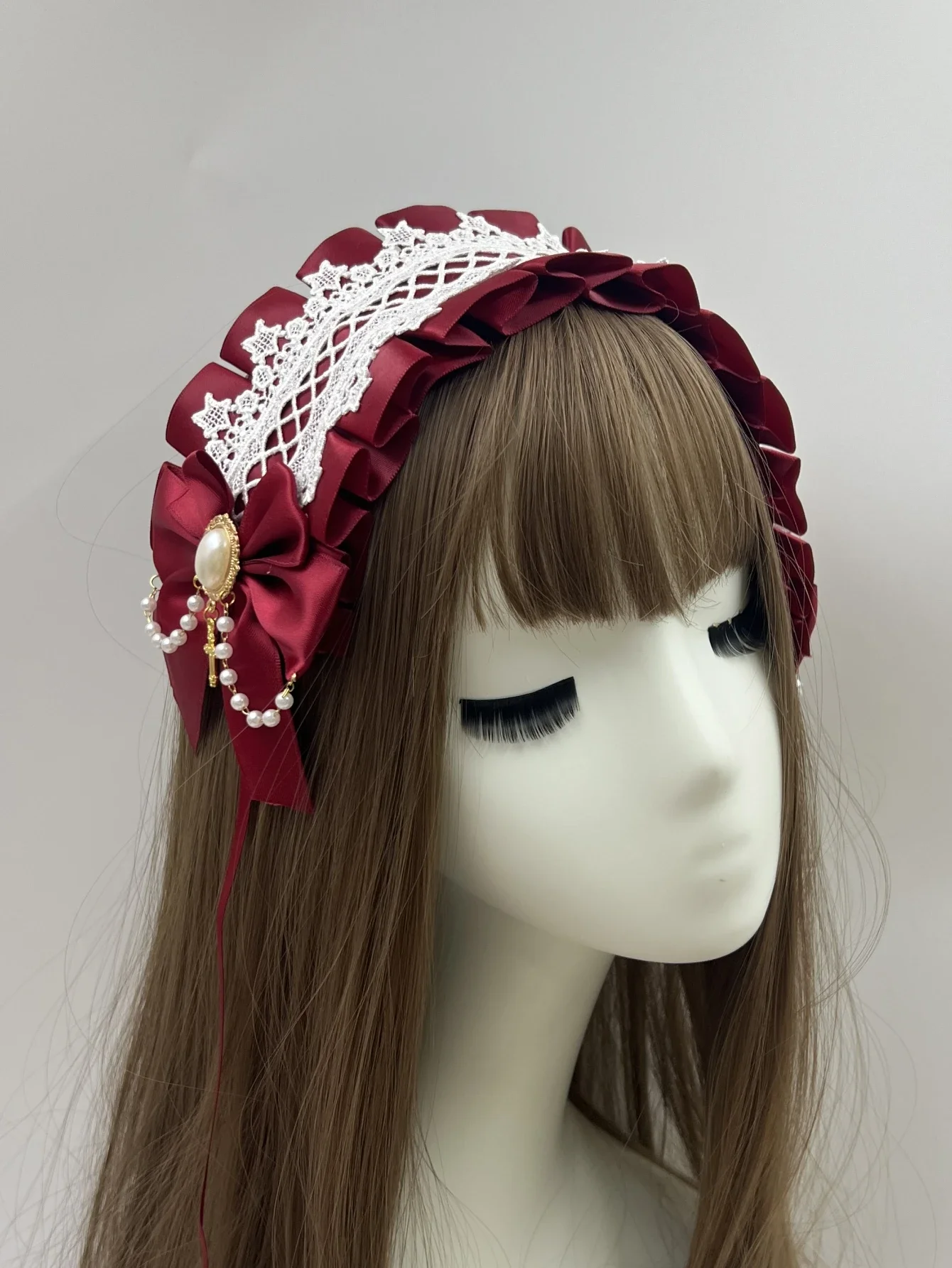 Women Gothic Lolita Wide Lace Headdress Maid Lace Handmade Versatile Hair Accessories Cute Cosplay Headbands Sweet Hairpin