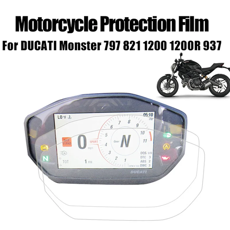 For DUCATI Monster 797 821 1200 1200R 937 Motorcycle Cluster Scratch Protection Film Screen Protector TPU film Motorcycle