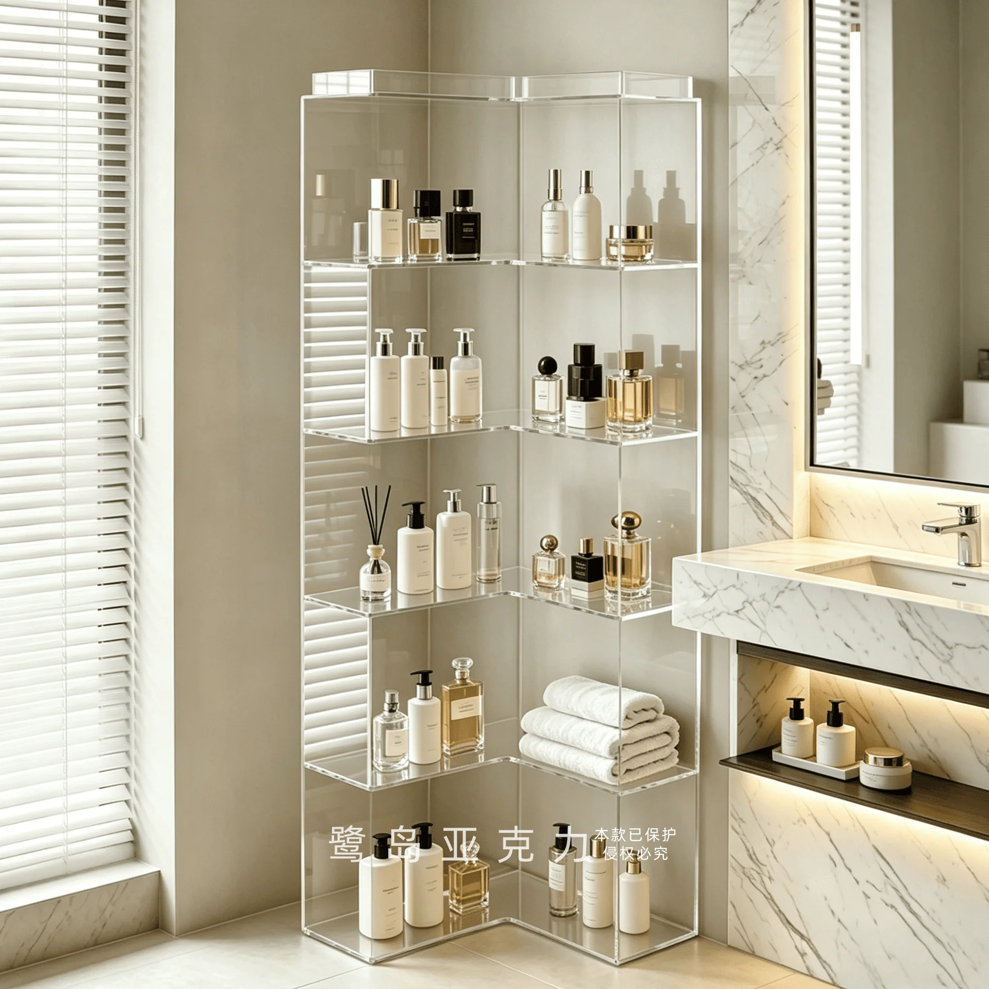 Acryl-Eckregal, einfacher Aufbewahrungsschrank, Wand-Eckschrank, Wohnzimmer, mehrstöckig