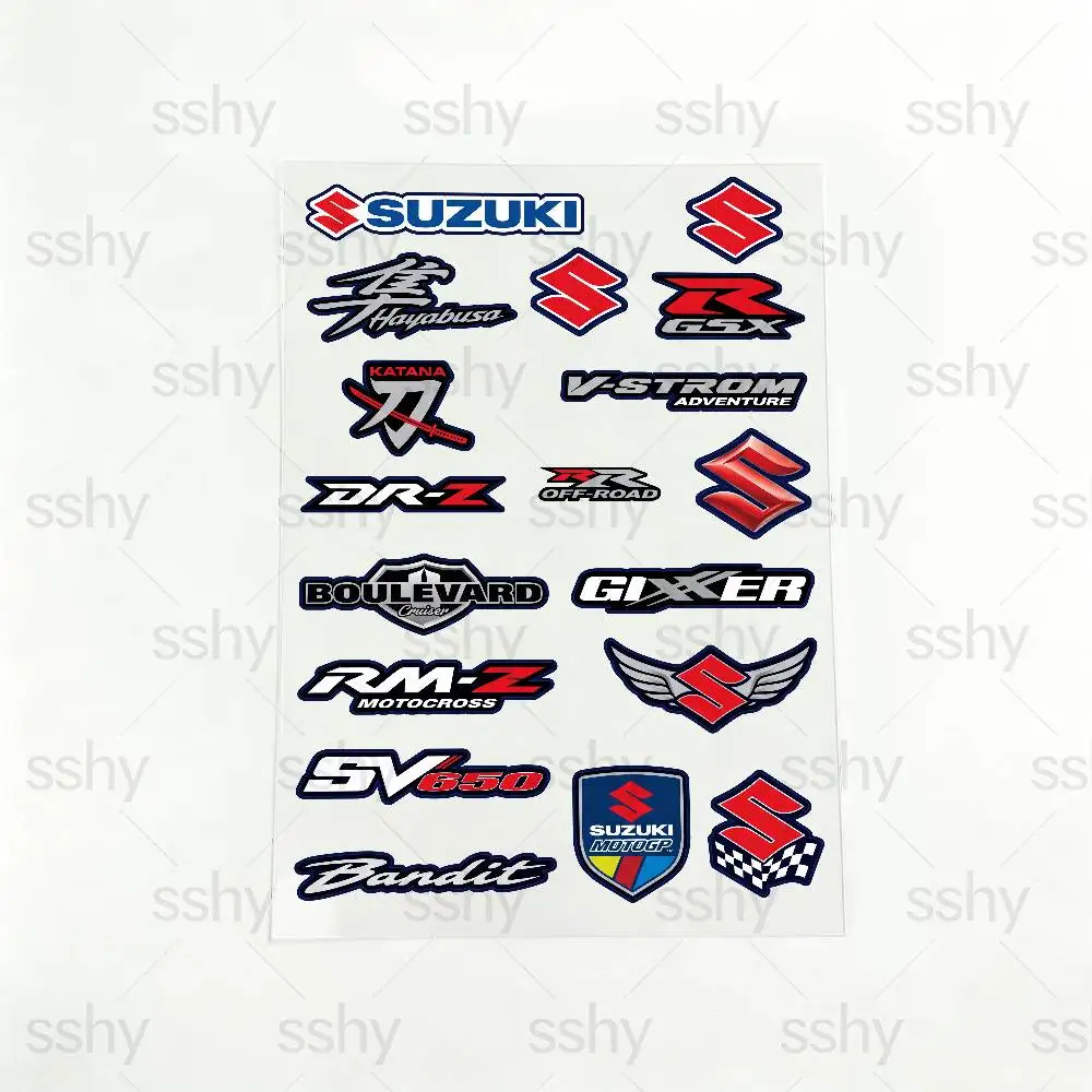 

For SUZUKI Motorcycle Reflective Stickers Waterproof Decals for Helmet Scooter Fuel Tank Toolbox Racing