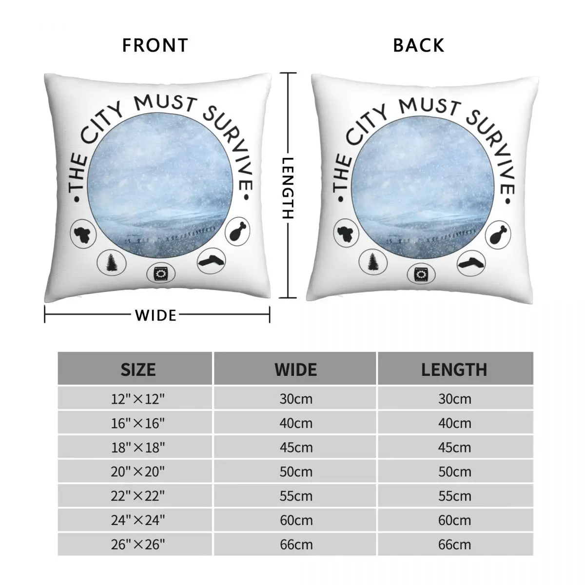 The City Must Survive Square Pillowcase Polyester Linen Velvet Pattern Zip Decor Throw Pillow Case Home Cushion Cover