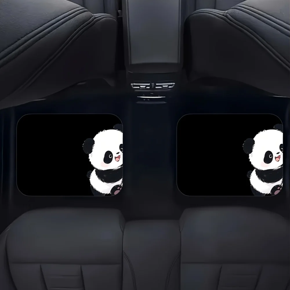 4pcs Cute Panda Floor Mats- Soft, Easy To Clean, Fit For All Cars, Trucks& SUVs, Perfect Holiday Gift For Family& Friends, Dura