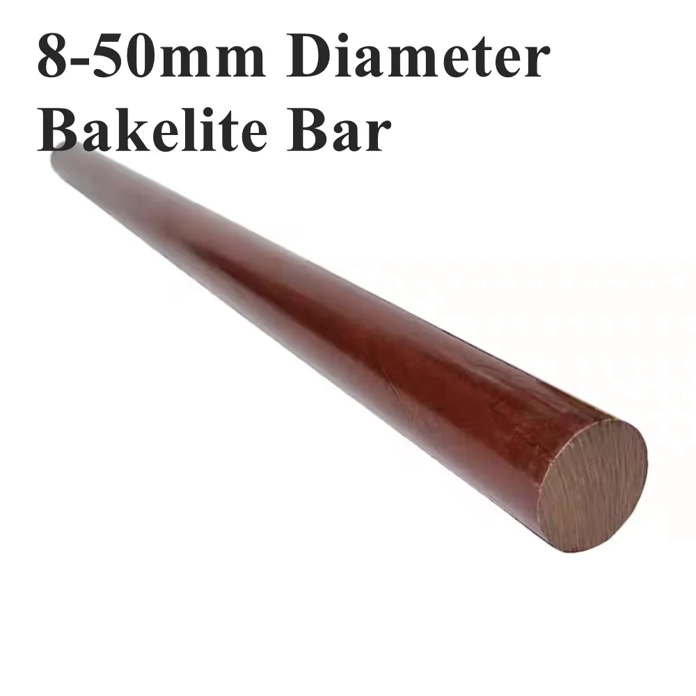 Bakelite Bar 1Pcs 8-50mm Diameter Phenolic Laminate Insulation Bar High Temperature Resistant Electric Wood Rod Length 500mm