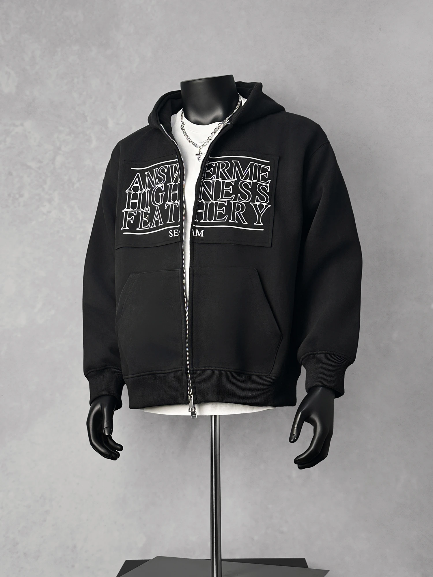 

ANXIE Brand Selected American Large Letter Hooded Open Cardigan Sweatirt Unique Design ular M Ethnic Clothing