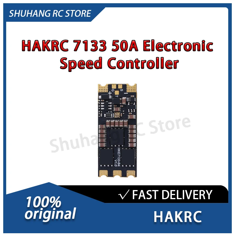

HAKRC 7133 50A ESC 2S-8S Lipo 64MHz Low Heat Generation High Efficiency Programmable LED Lights for FPV Racing Drones RC Drones