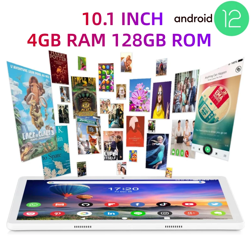 Type-C 10.1 INCH Tablets Android 12 MTK8183 Octa Core CPU 4GB RAM 128GB ROM 6000mAh Battery Bluetooth 5.0 GPS 8.0MP+13.0MP ﻿