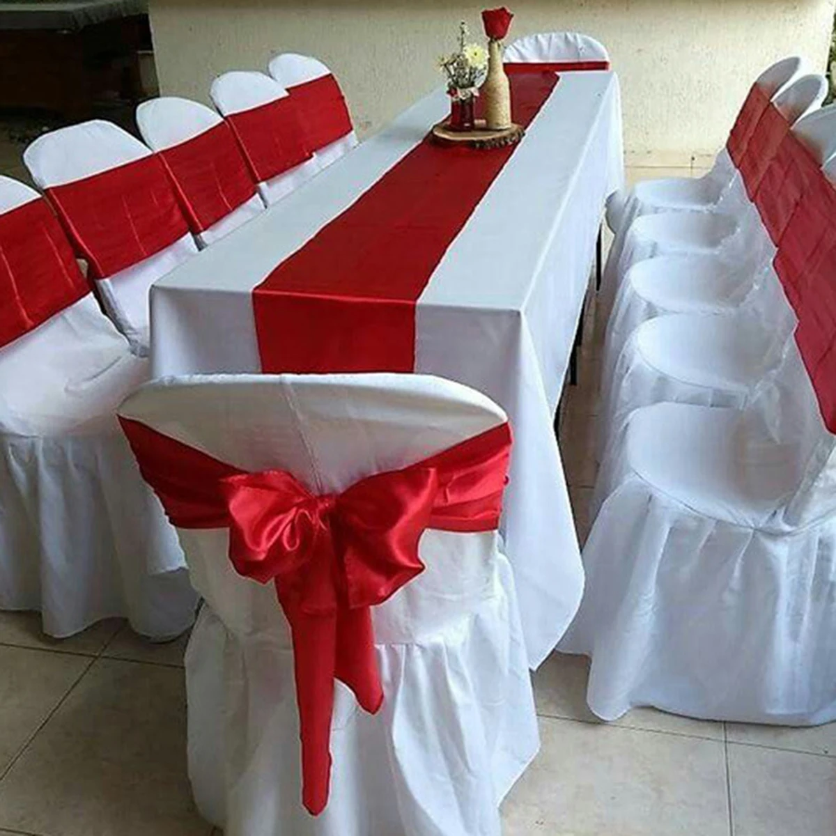 1Pc Satin Table Runner,  Long Silky Table Runners For Wedding, Birthday Parties, Banquets Decorations 6 Colors