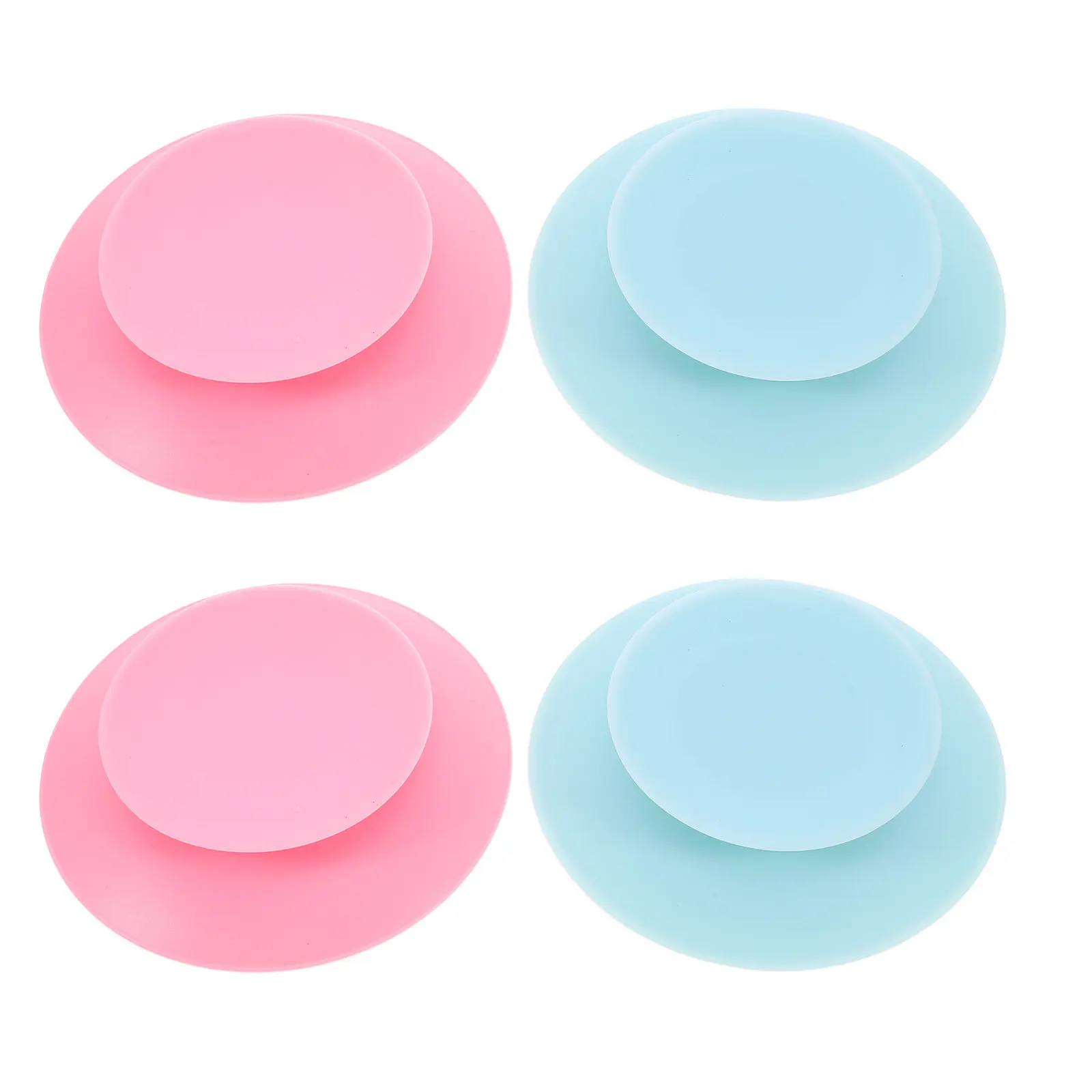 

4Pcs Toddler Suction Bowls Food-Safe Silicone Anti-Spill Baby Bowl Portable Double Sided Sucker Pad Kids Tableware Fixer