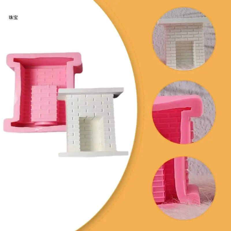 

X5QE Holder Silicone Mold European Fireplaces Candlestick Cement Plaster Craft Mould DIYs Resin Stand Molds Home