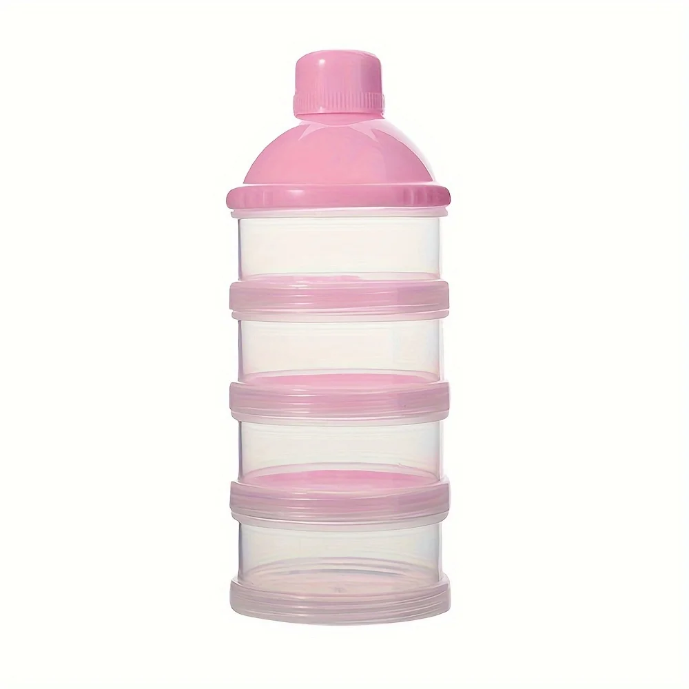 1pc Portable Four-Layer Milk Powder Box, Milk Powder Container, Food Storage Snack Rotating Box