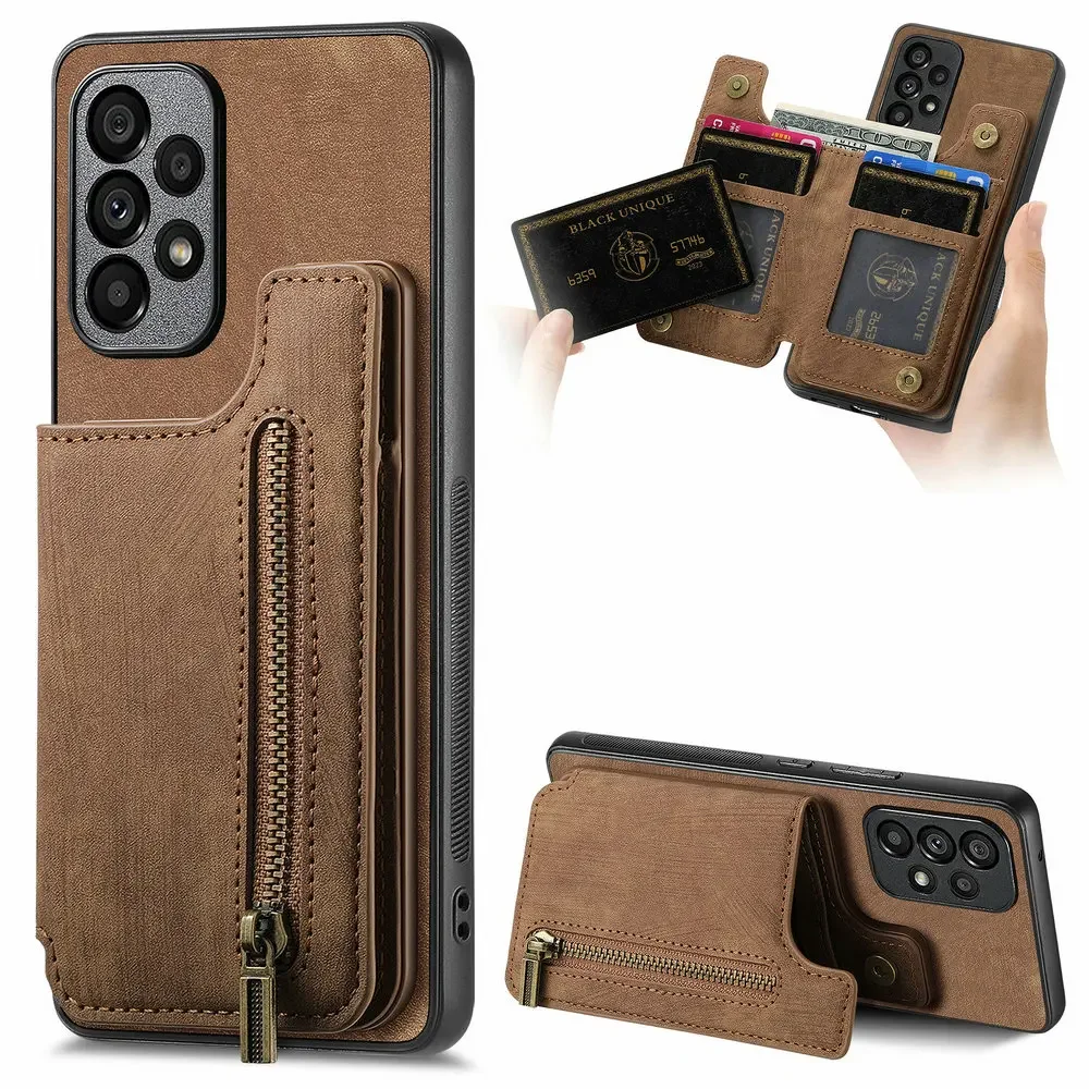 Zipper Wallet Leather Case for OPPO A80 A16 A54S A74 A94 A53S A52 A72 A76 A57S A77 A57 S A54 A96 A15 53 74 A 57 54 96 Back Funda