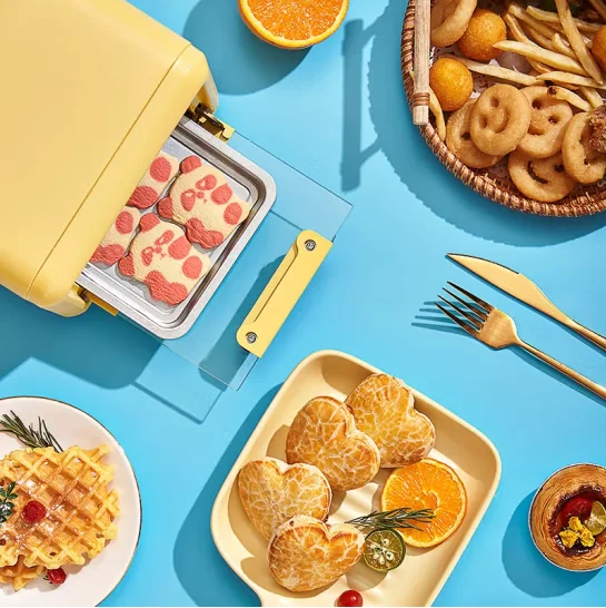 Kesun Electric Oven 5L Mini Microwave Oven Roast Egg Tart and Chicken Wings Small Oven Roast Rice Hot Rice TO-051 Yellow Baking