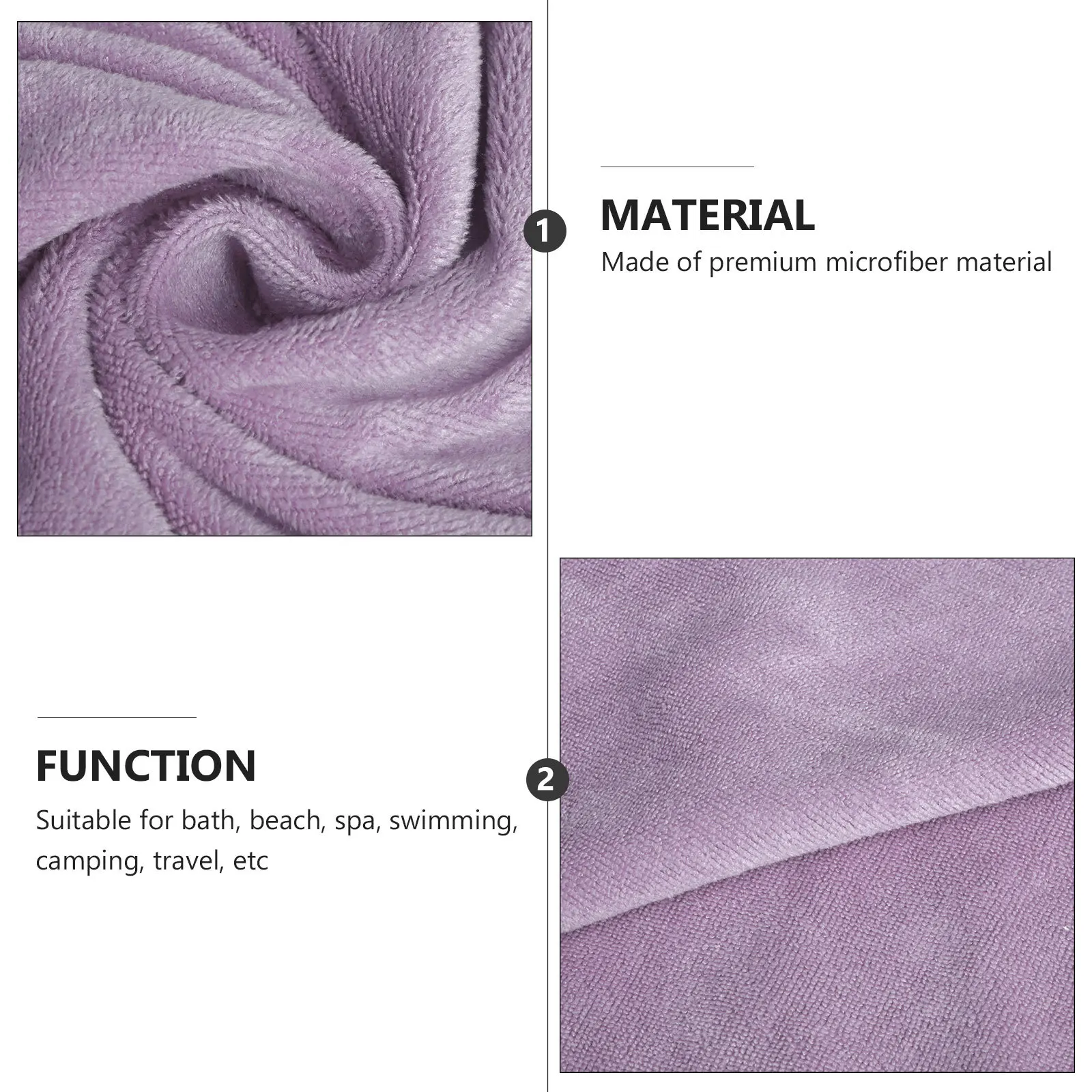 

Large Microfiber Bath Towel Quick Dry Lightweight Microfiber Bath Wrap for Spa Beach Swimming Camping Travel 70x140cm Light