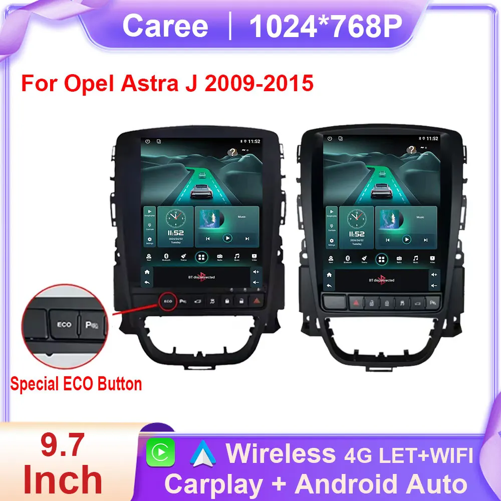 Car Radio Android Auto For Opel Astra J For Vauxhall Holden For Cascada 2009 - 2015 Car Multimedia Screen Navigation Carplay GPS