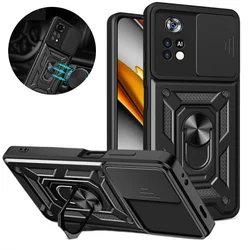 Slide Camera Lens Protector Armor Case For Mi POCO X6 X5 X4 X3 Pro NFC Bumpers Ring Cover For POCO X4 F4 GT M4 M6 F3 F5 Pro