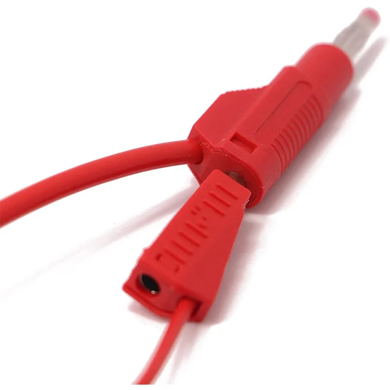 10 conjuntos retrátil bainha 4mm banana plug conectores empilhável fio de solda multímetro teste termina plugues adaptador