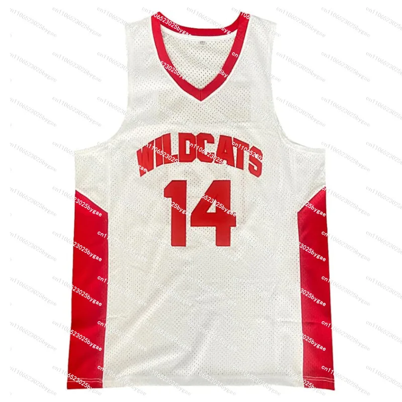 2025 مدرسة فيلم Wildcats الثانوية # 14 تروي بولتون كرة السلة جيرسي قميص رياضي تأثيري رجل أزياء حفلة الهالوين