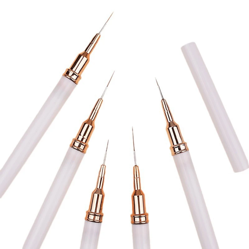 ชุดพู่กันสำหรับตกแต่งเล็บแบบมืออาชีพ 5 ชิ้น สำหรับวาดลายเส้นและงานเพ้นท์เล็บ, พู่กันเจลสำหรับตกแต่งเล็บ ขนาด 7/9/11/15/20 มม.