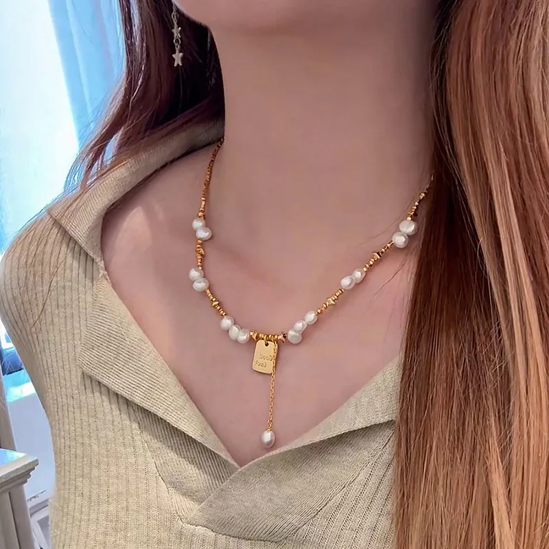 

New Arrival 100% Natural Freshwater Pearl Fashion Lucky Design 14K Gold Filled Female Necklace For Women Birthday gift