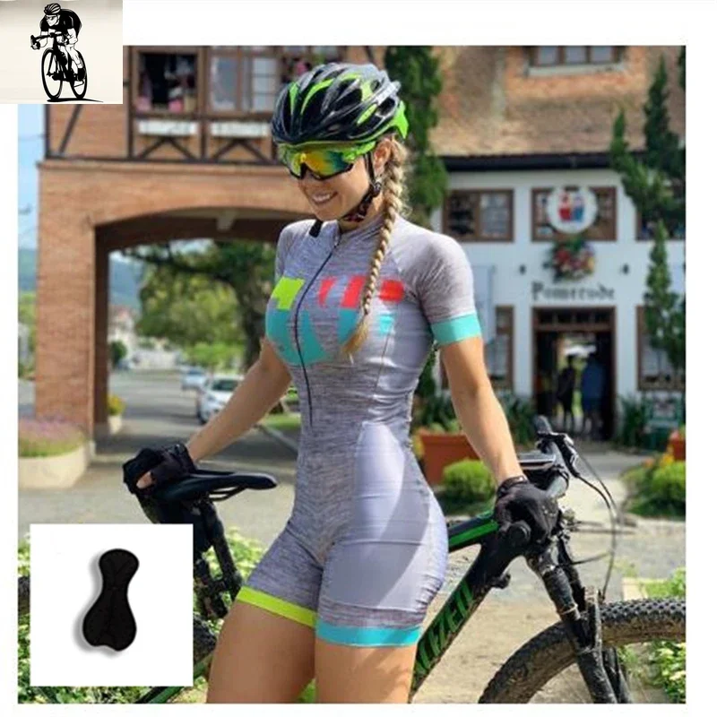 Women Short Sleeve Cycling Triathlon Suit Tres Pinas Trisuit Cycling Skinsuit Ciclismo Bike Jumpsuit Summer Speedsuit  Bodysuit