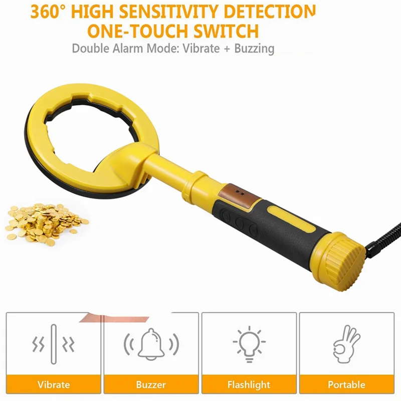 AAAEL-Handheld Submersible Metal Detector Metal Detector With3 Detection Modes Pulse Induction Lost Alarm Function